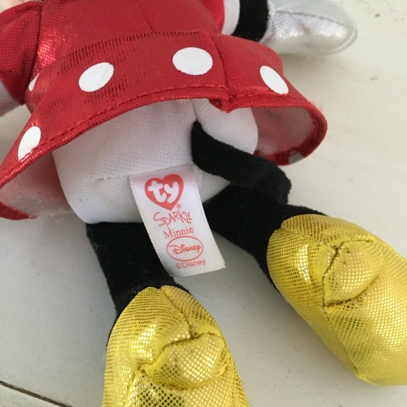 2013 Stuffed Ty Sparkly Minnie Mouse Toy Beanie Baby Collector - Picture 4 of 6